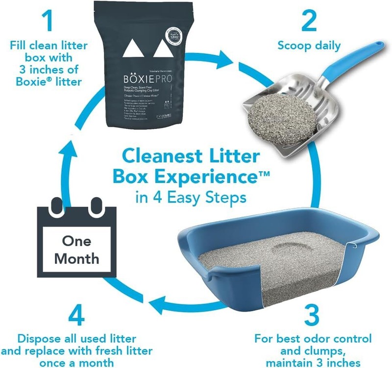 Boxiecat Pro Deep Clean, Scent Free, Probiotic Clumping Cat Litter - 28 lb