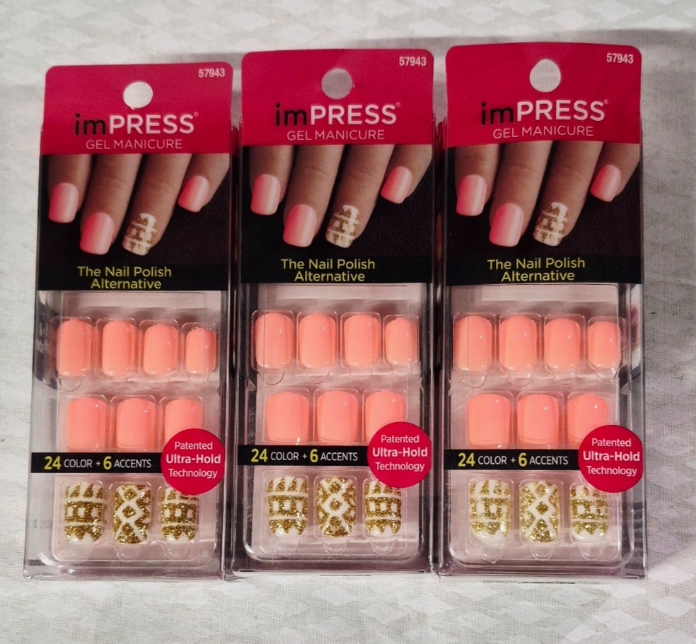Kiss Impress Press-On Nails 24 Gel Nails Ultra Shine NIGHT FEV...