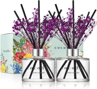 COCODOR Preserved Real Flower Reed Diffuser/Garden Lavender / 6.7oz(200ml) / 2