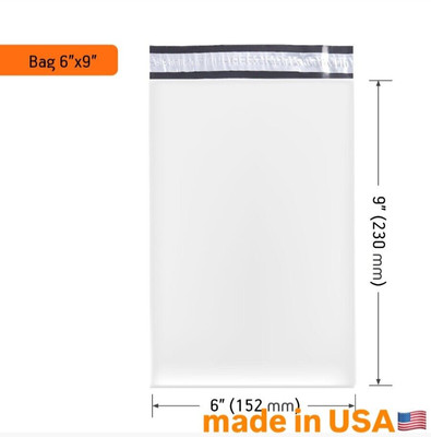 Premium White Poly Mailers 6x9Extra Strong Self-Sealing Shipping Envelopes 2000