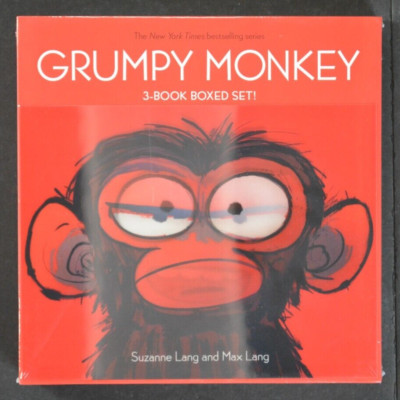 NEW GRUMPY MONKEY BOOK BOXED SET Suzanne Lang Party Time Up All Night HB L3