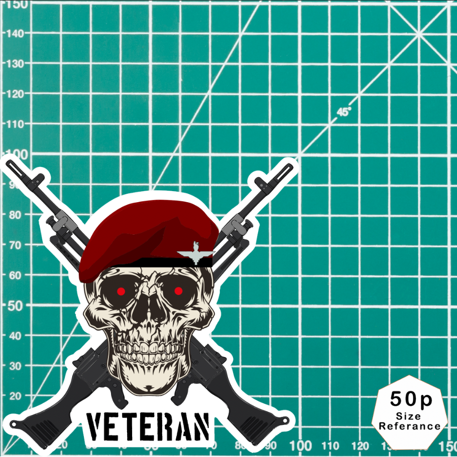 Parachute Regiment Crossed GPMG High-Quality Vinyl Sticker - 100mm - Picture 5 of 6