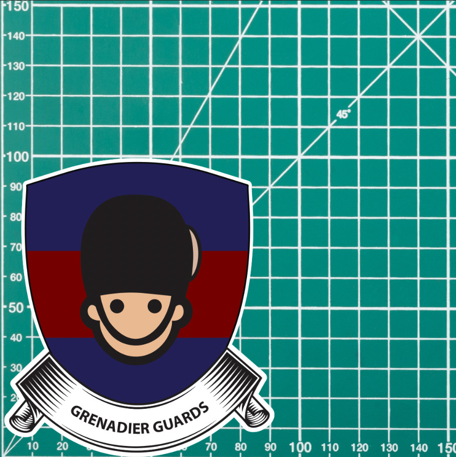 Grenadier Guards Shield Vinyl Sticker - 10cm - UV Laminated - Picture 4 of 4