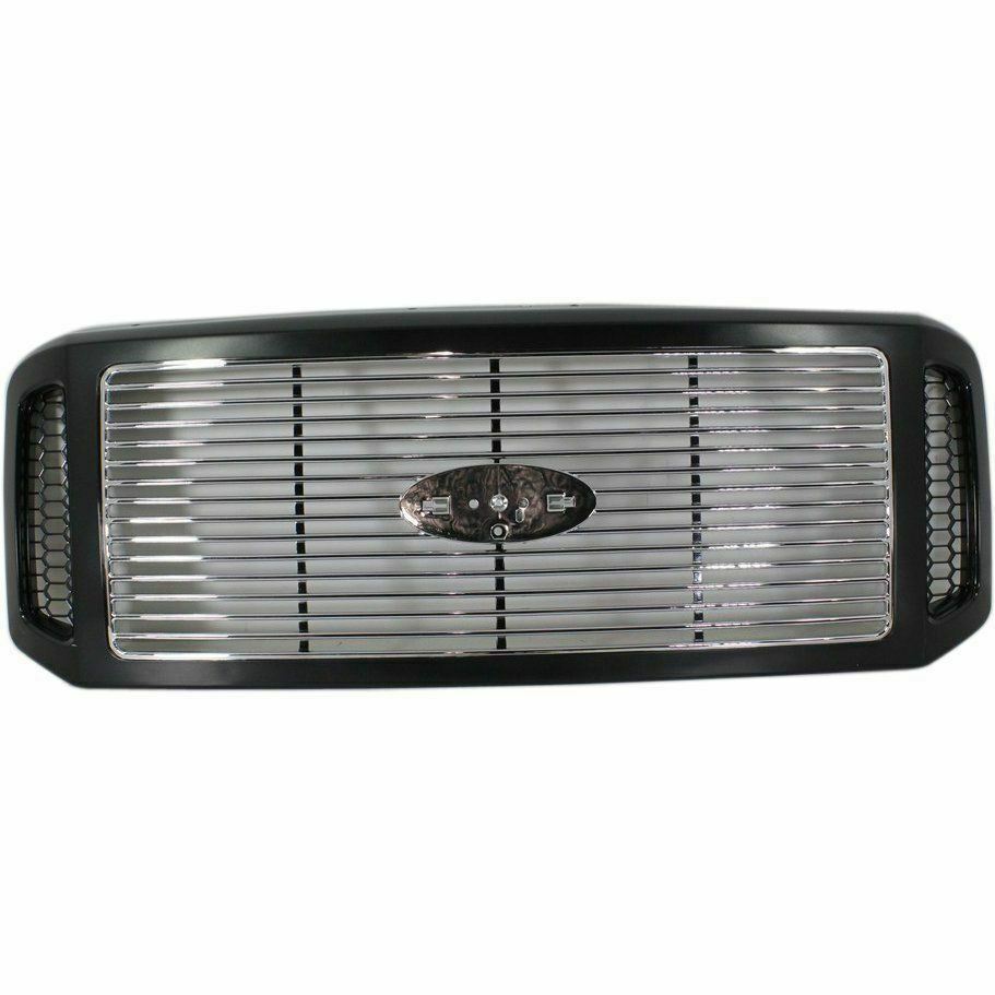 05-07 Ford F250 F350 SD Harley Davidson Style Black Chrome Billet Grille 