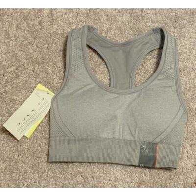 All in motion Women's Sport bra Medium Support Seamless Racerback Gray Size XS