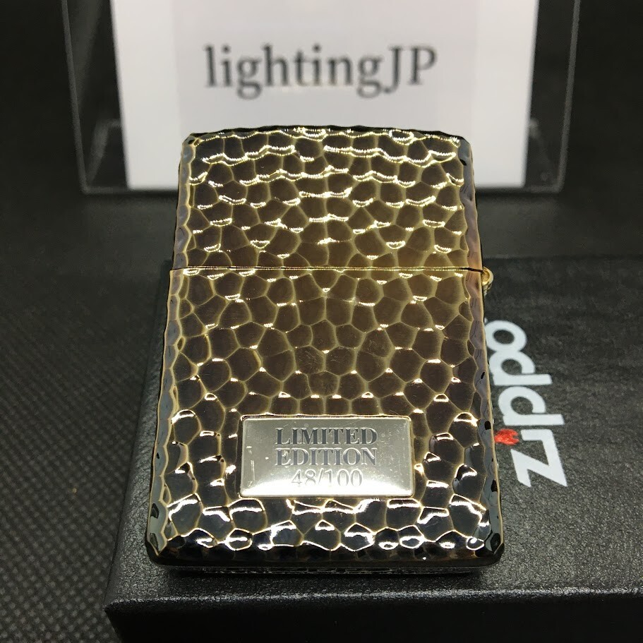 Zippo Armor Case Hammertone Kamakura Carving Brass Oil