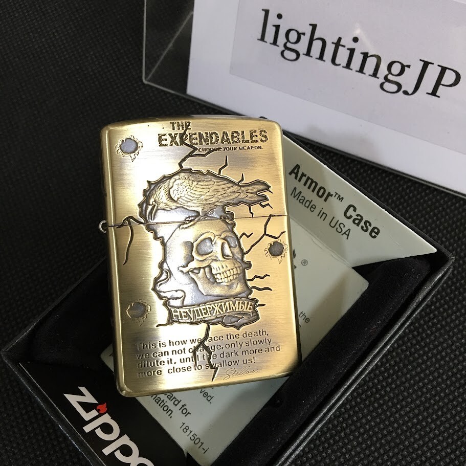 Zippo エクスペンダブルズ　2022年製　Armor Zippo Armor Skull Eagle The Expendables 5 Sided Etching