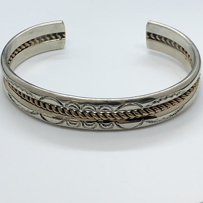 STERLING BRACELET Vintage Jerry COWBOY AMERICAN Silver Cuff 925