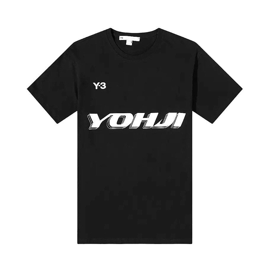 【関税&送料込】Adidas Y-3 Black Cotton T-Shirt With Logo adidas Y-3 Logo Short Sleeve Tee Black Men's - US