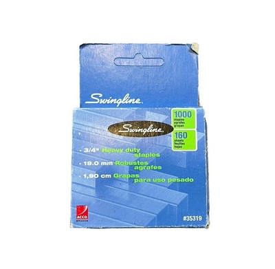 Swingline Heavy Duty 3/4'' #35319 160 Strip Count 1000 Staples New NIB