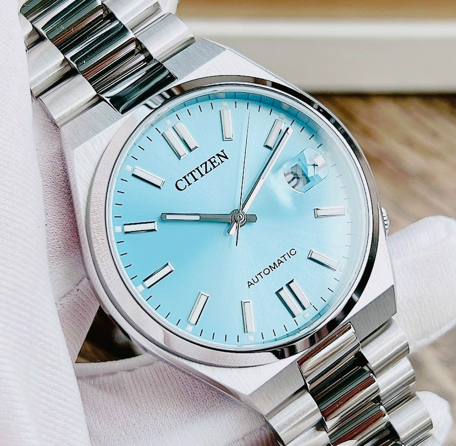 Pre-owned Citizen Tsuyosa Sapphire Crystal Automatic Turquoise Dial Nj0151-88m