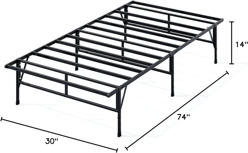Bed Frames Compact Mattress Foundation Sturdy Steel Support Narrow Twin 14 Inch