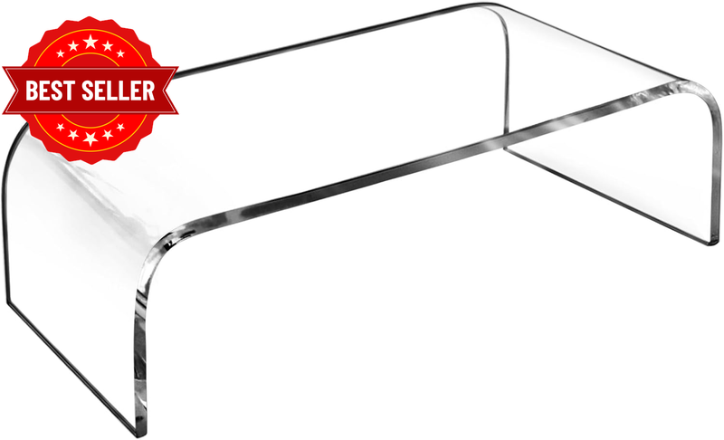 AMT Premium Acrylic Clear Monitor Stand - Laptop/Pc/Multimedia Riser for Home Of