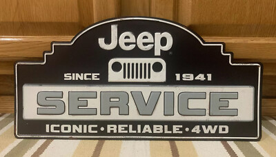 Jeep Service Sign 4WD Off Road Lift Kit Parts Gas Garage Metal Vintage Style 1