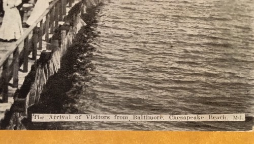 Old Chesapeake Beach, MD Postcard. The Arrival of Visitors from Baltimore. 1911