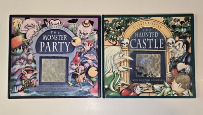 Halloween 3D Hologram Books The Haunted Castle & The Monster Party Hardcovers