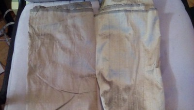 100% Dupioni silk_2 shades iridescent taupe_0.5 yd & 0.7 yd, 54