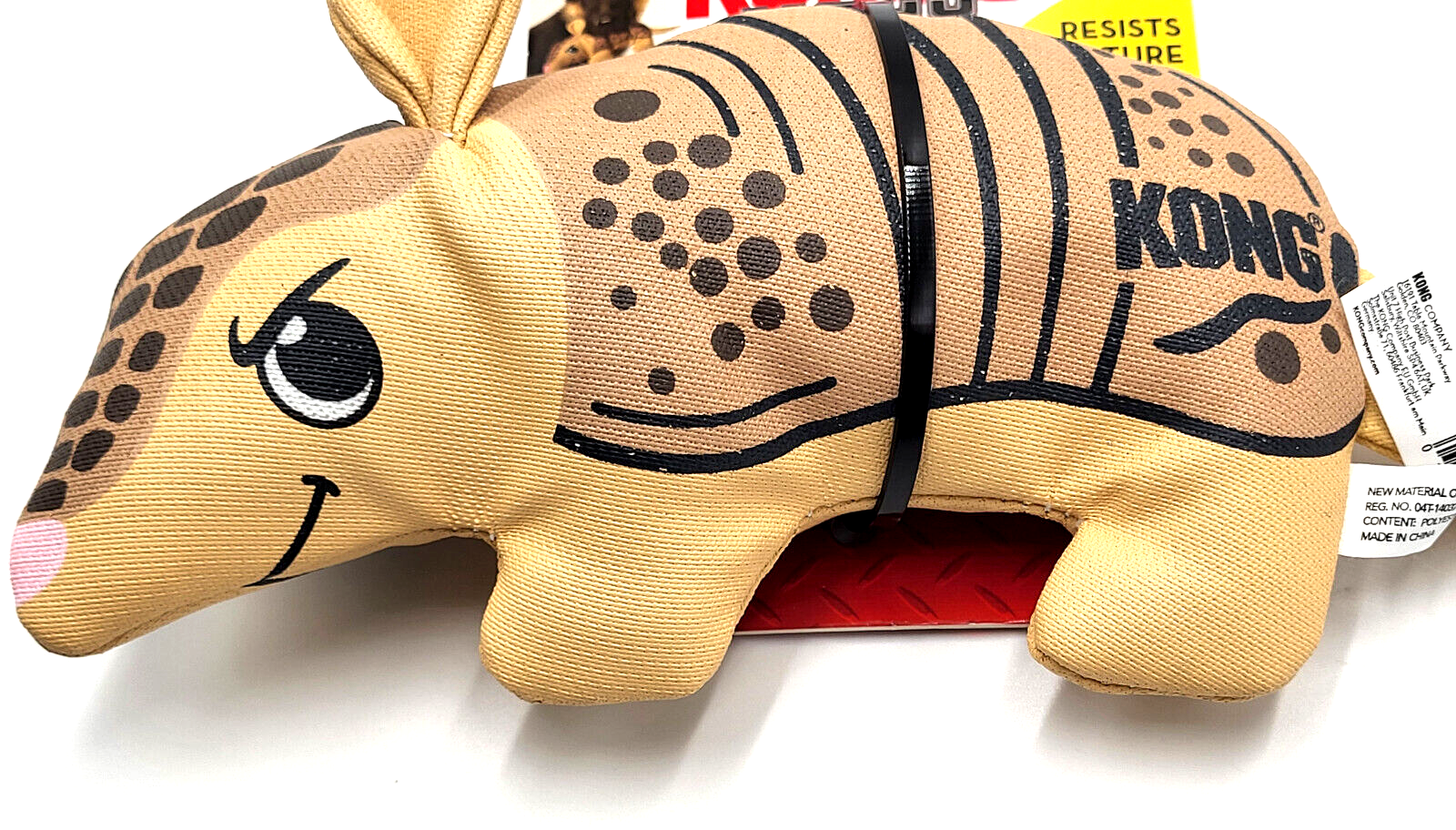 KONG Maxx Armadillo Small Squeaky Puncture Resistant Soft Durable Dog Fetch Toy