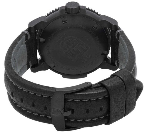 Pre-owned Luminox Modern Mariner Black Pvd Black Dial Black Leather Mens Watch Xs.6251.bo