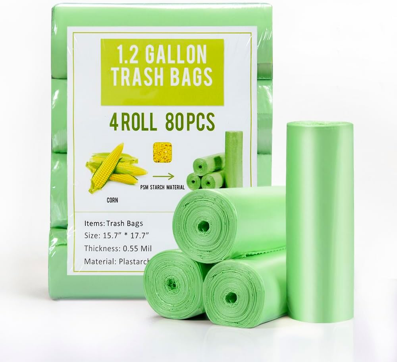  1.2 Gallon, Small Garbage Bags, Strong & Unscented Mini Trash...