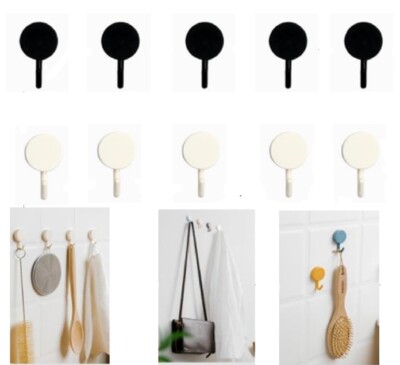 10-Piece Heavy Duty Self Adhesive Wall Hooks - Seamless Wall Mounted Hangers