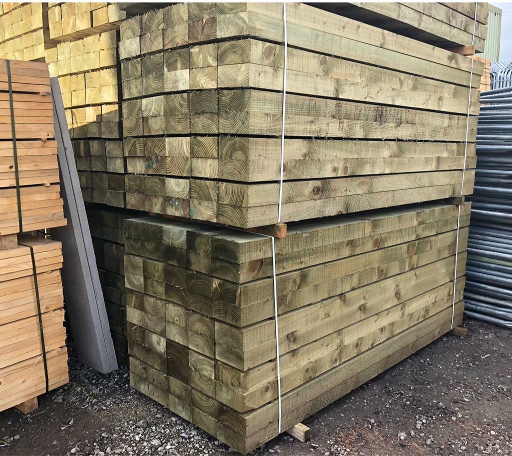 💎 Pressure Treated Wooden/ Timber Railway Sleepers X 50 in Sale