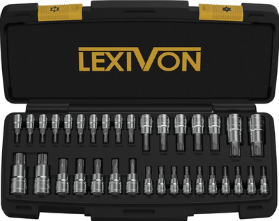 LEXIVON Complete 34pc Master TORX Bit Socket Set, Premium S2 Alloy Steel w/ Case