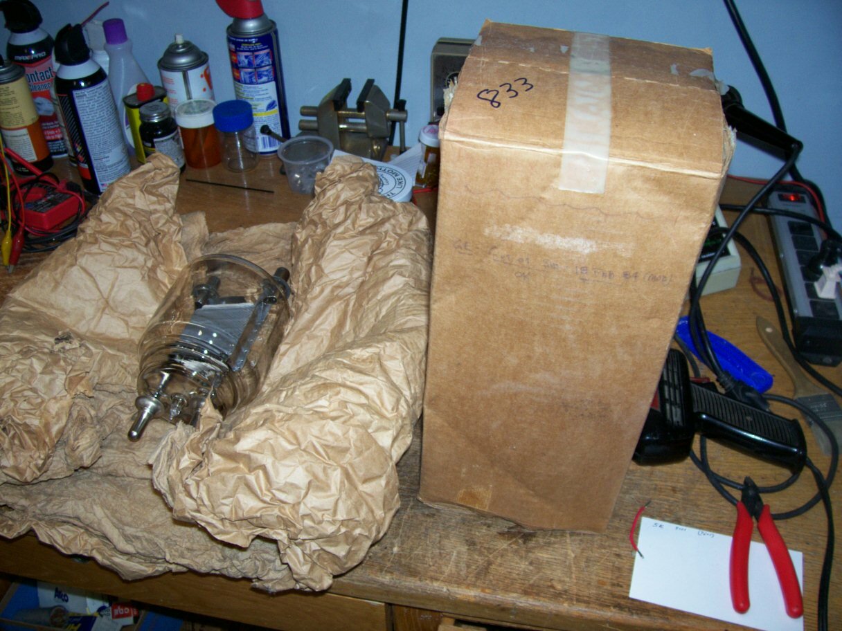 VINTAGE GE 833 TRANSMITTING TUBE USED