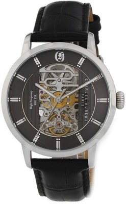 Pre-owned Charles-hubert Charles Hubert Stainless Black Skeleton Dial Automatic Watch