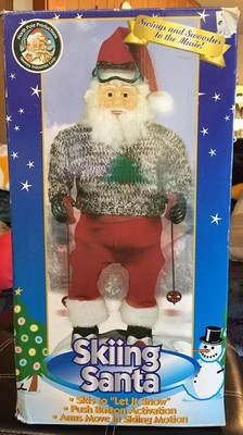 Gemme Christmas 1998 Skiing Santa in Original Box Music is Let It Snow