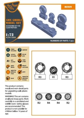Clear Prop! CPA72093 AMX Ghibli wheel set for Italeri kits