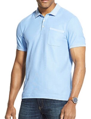 VAN HEUSEN Never Tuck Short Sleeve Polo Shirt Men s XL Slim Fit  New