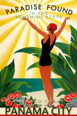 Panama City Florida Bay County Travel Poster Emerald Coast Broders Art Print 314