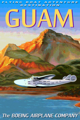(未使用･未開封品)Boats & Ships & Airplanes [DVD] GUAM Boeing 314 CLIPPER Flying Boat Sea Plane Travel Poster
