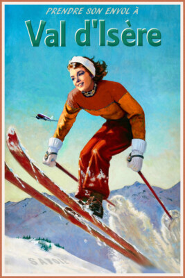 Val d'Isere France Marilyn Monroe Aerial Snow Ski Travel Poster Art Print 350