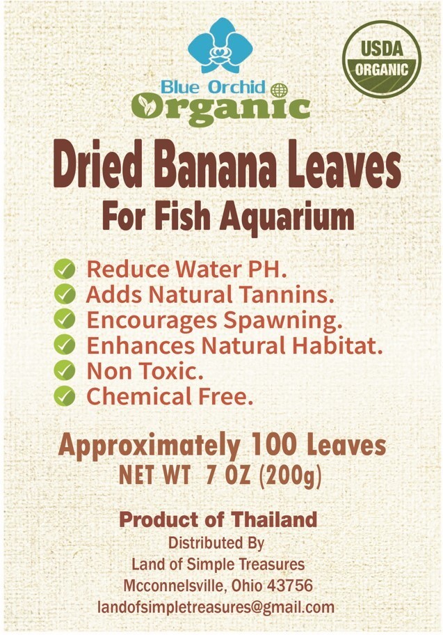 Organic Dried Banana Leaves for Fish Aquarium Leaf Betta Terrarium Vivarium 200g