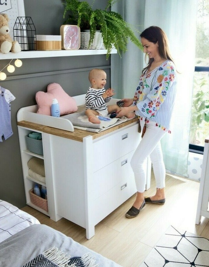 Changing Tables Units Modern Nursery Chest Of Drawers Baby Changing Table Dresser Unit White Oak Dr Stimex