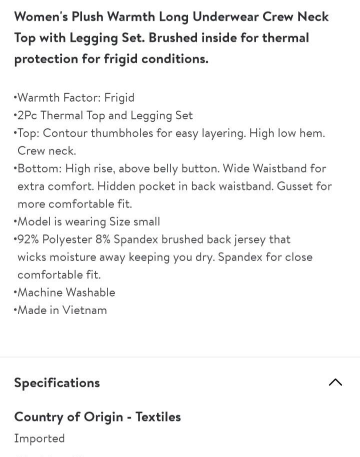 Climate Right Cuddl Duds Base Layer Plush Warmth Crew Leghings S S M L XXL Set