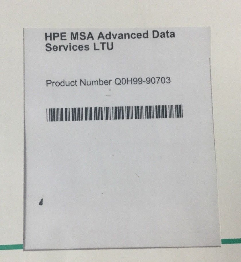 HPE MSA Advanced Data Service LTU License Software Q0H99-90703 *NEW*