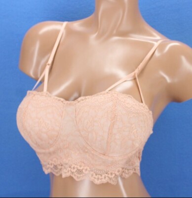 Chroma Tale Wireless Lined Longline Cami  Lace Bra NWT Size Small #B8189