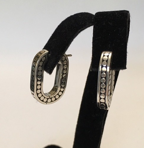 JOHN HARDY Sterling Silver Dot Collection Hoop Earrings nwt $295
