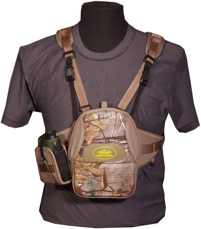 Camo Binocular Harness Case w/ Range Finder Pouch for Bow Hunting Quiet Compact
