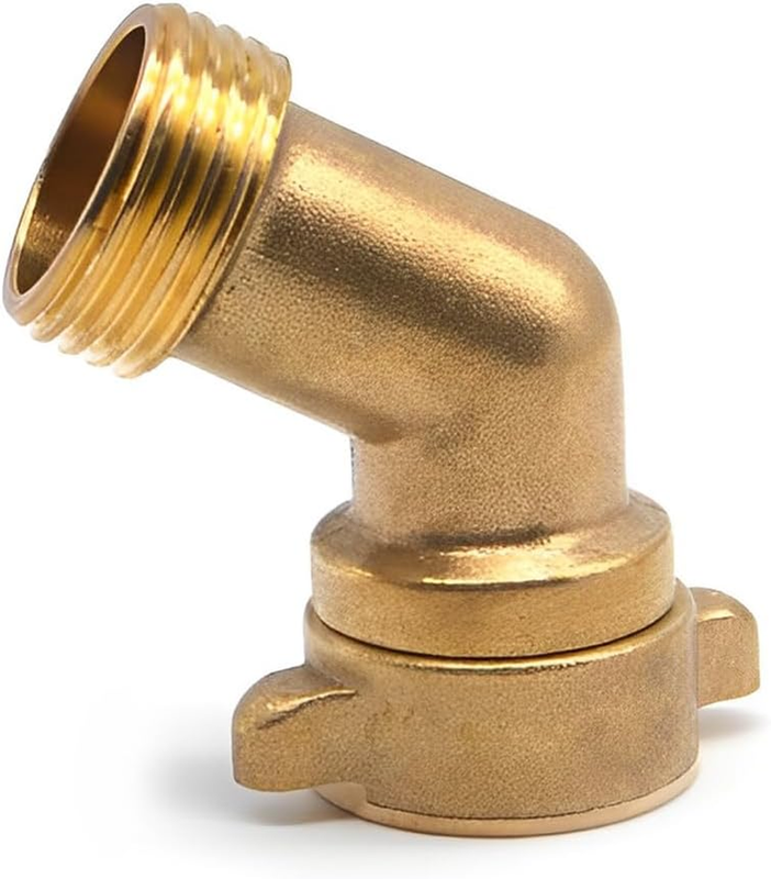 Elbow, 3/4" Nh Thread, Solid Brass Hose Elbow Connector, E