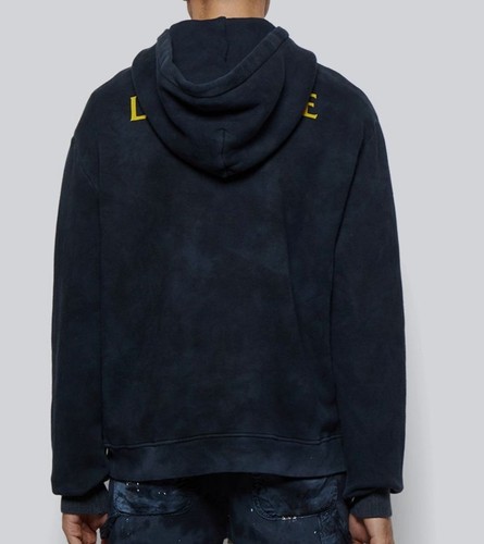 Pre-owned Lost Daze $750  Men's Black Cotton Spiral Graphic Pullover Hoodie Sweater Size L