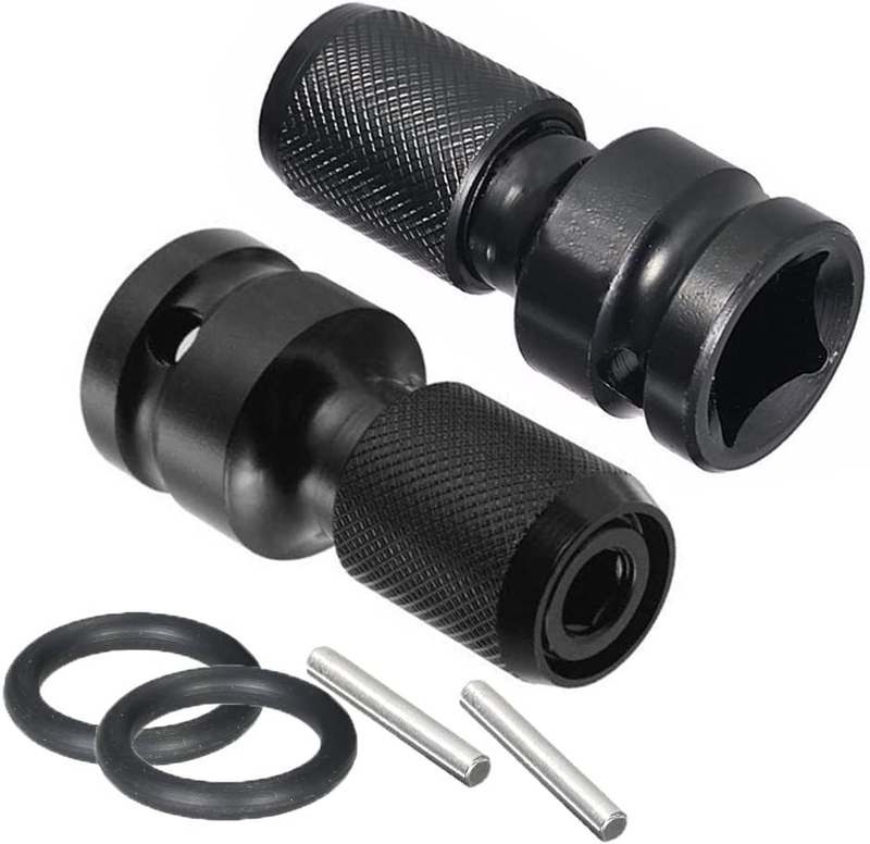 2Pcs 1/2"Square Drive to 1/4" Hex Quick Release Impact Adapter
