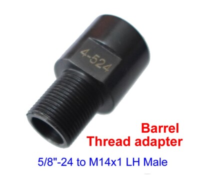 Tube Thread Adapter to Convert 5/8''-24 to M14x1 LH Male, .40, Steel, #4-524, New