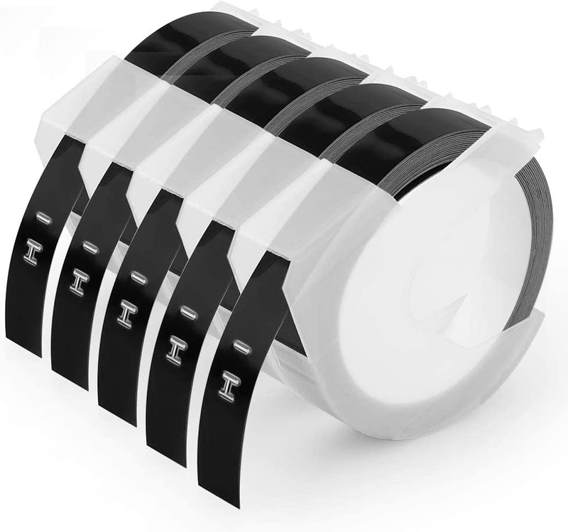Replace for Dymo Embossing Label Tape 3/8 Inch 3D Plastic Labels 1741670 Black o