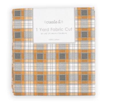 Create it Fabric Cut, 1 Yard (36'' X 42''), Harvest Fall Plaid 