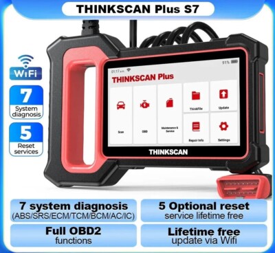 ThinkScan Plus S7 Auto OBD2 Diagnostic Scanner ABS IMMO TPMS Reset Code Reader