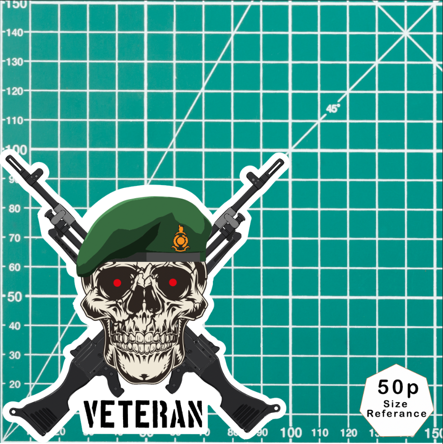 Royal Marines Crossed GPMG High-Quality Vinyl Sticker - 100mm - Picture 5 of 6
